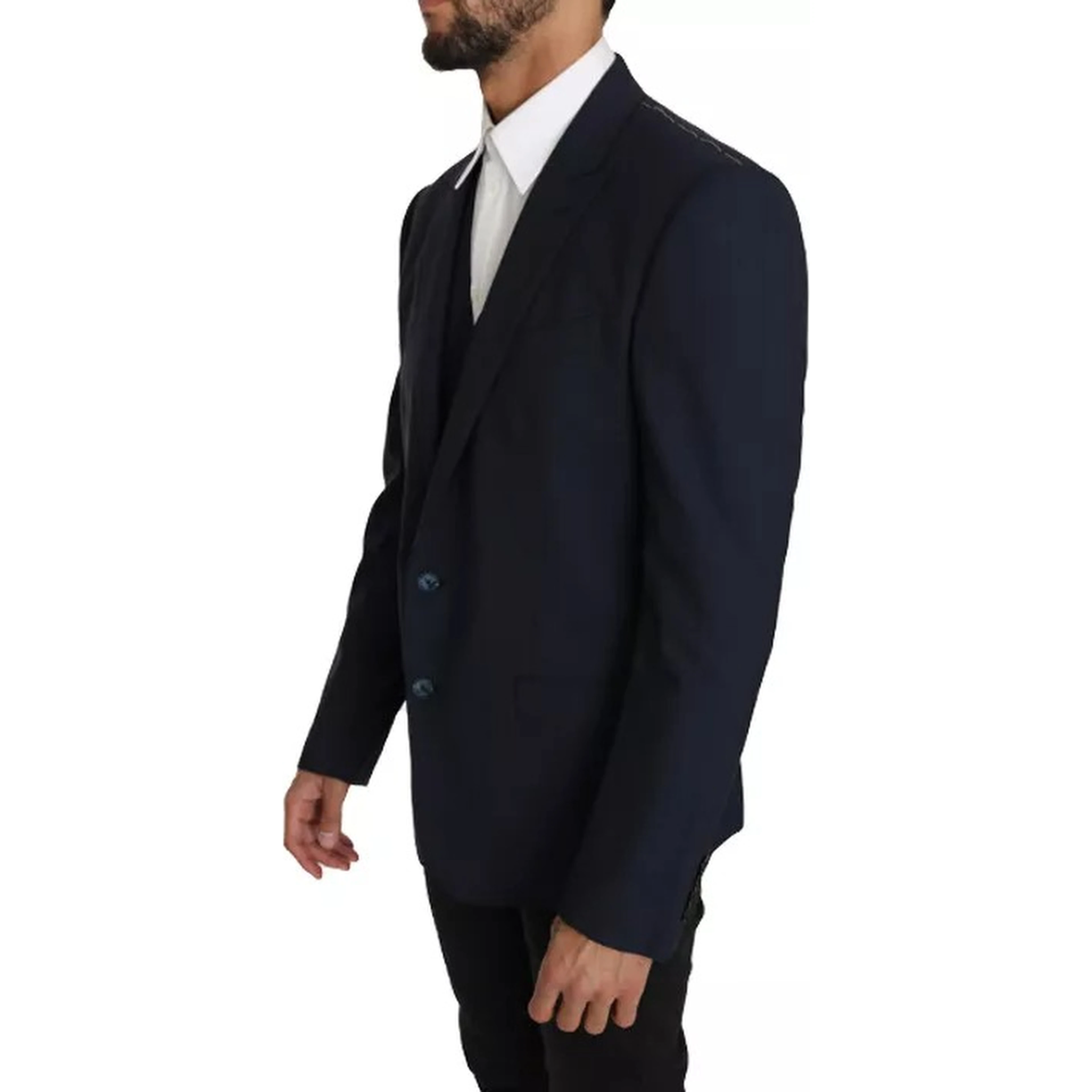 Blue Wool MARTINI Blazer Vest 2 Piece