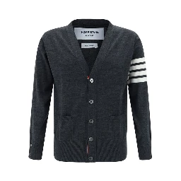 Gray Fleece Wool Cardigan