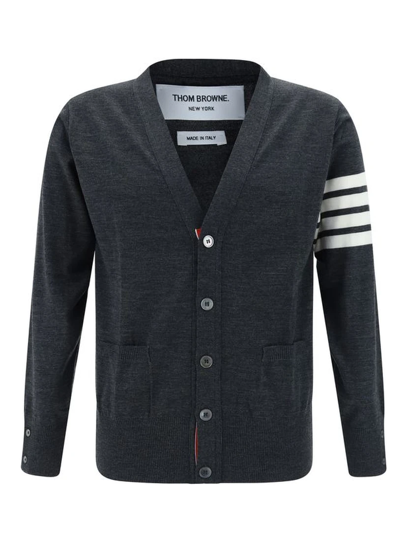 Gray Fleece Wool Cardigan