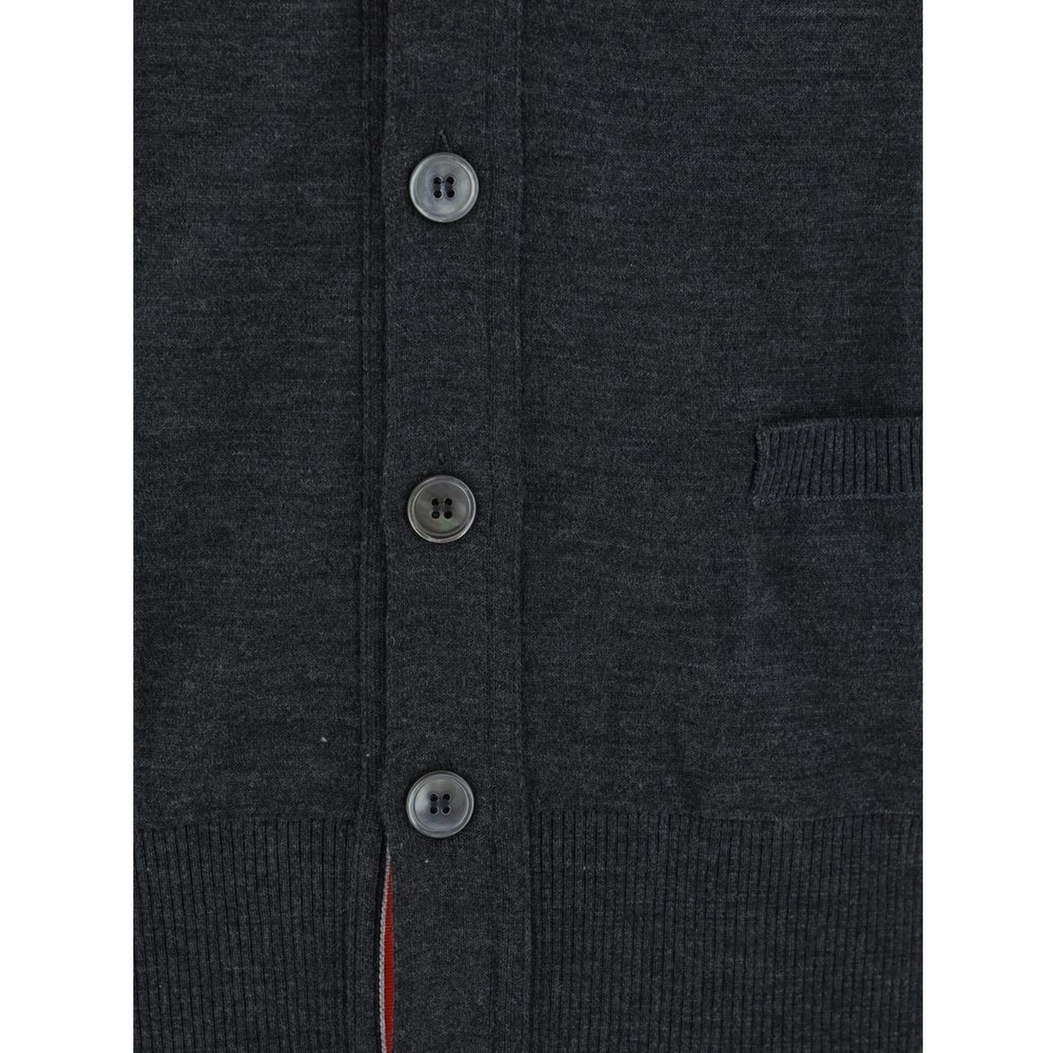 Gray Fleece Wool Cardigan