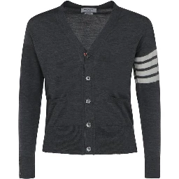 Gray Fleece Wool Cardigan