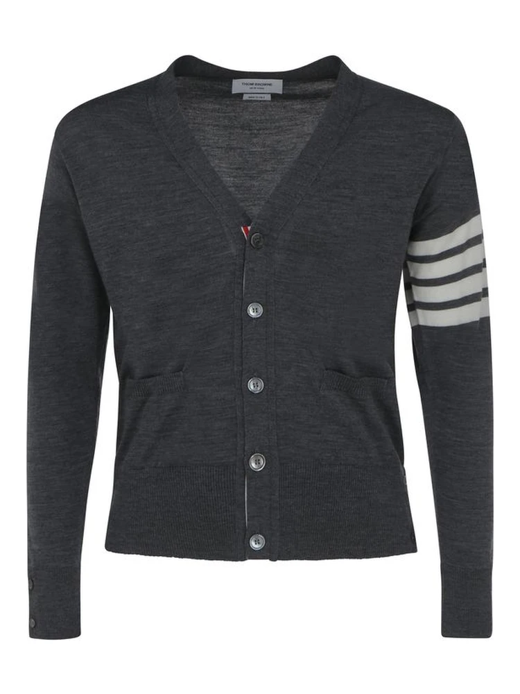 Gray Fleece Wool Cardigan