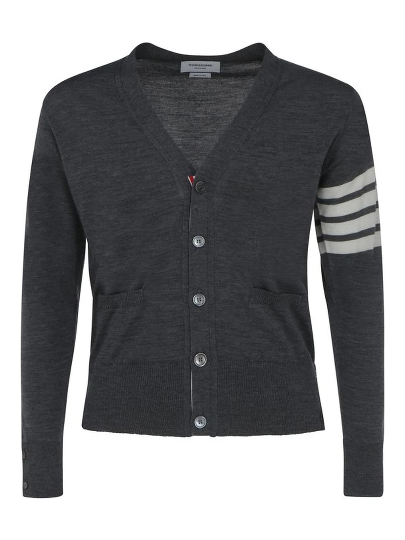 Gray Fleece Wool Cardigan