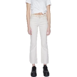Beige Cotton Bootcut Jeans