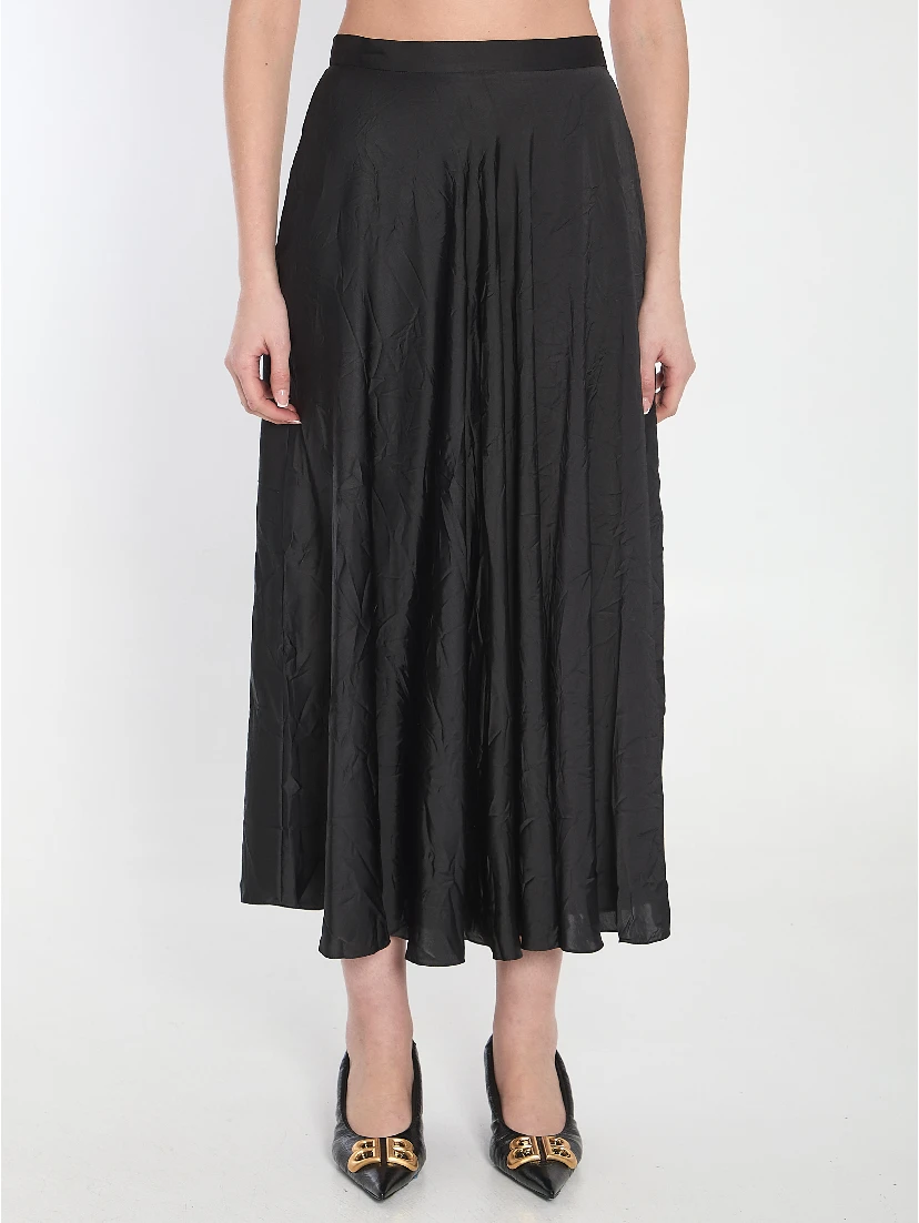 Asymmetrical midi skirt