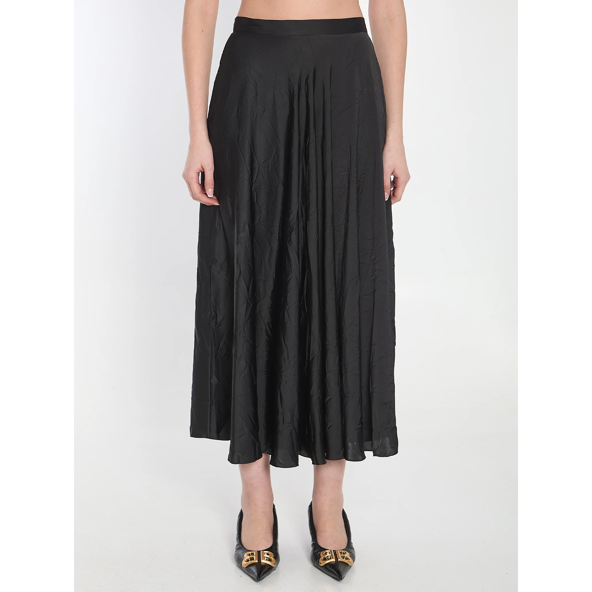 Asymmetrical midi skirt
