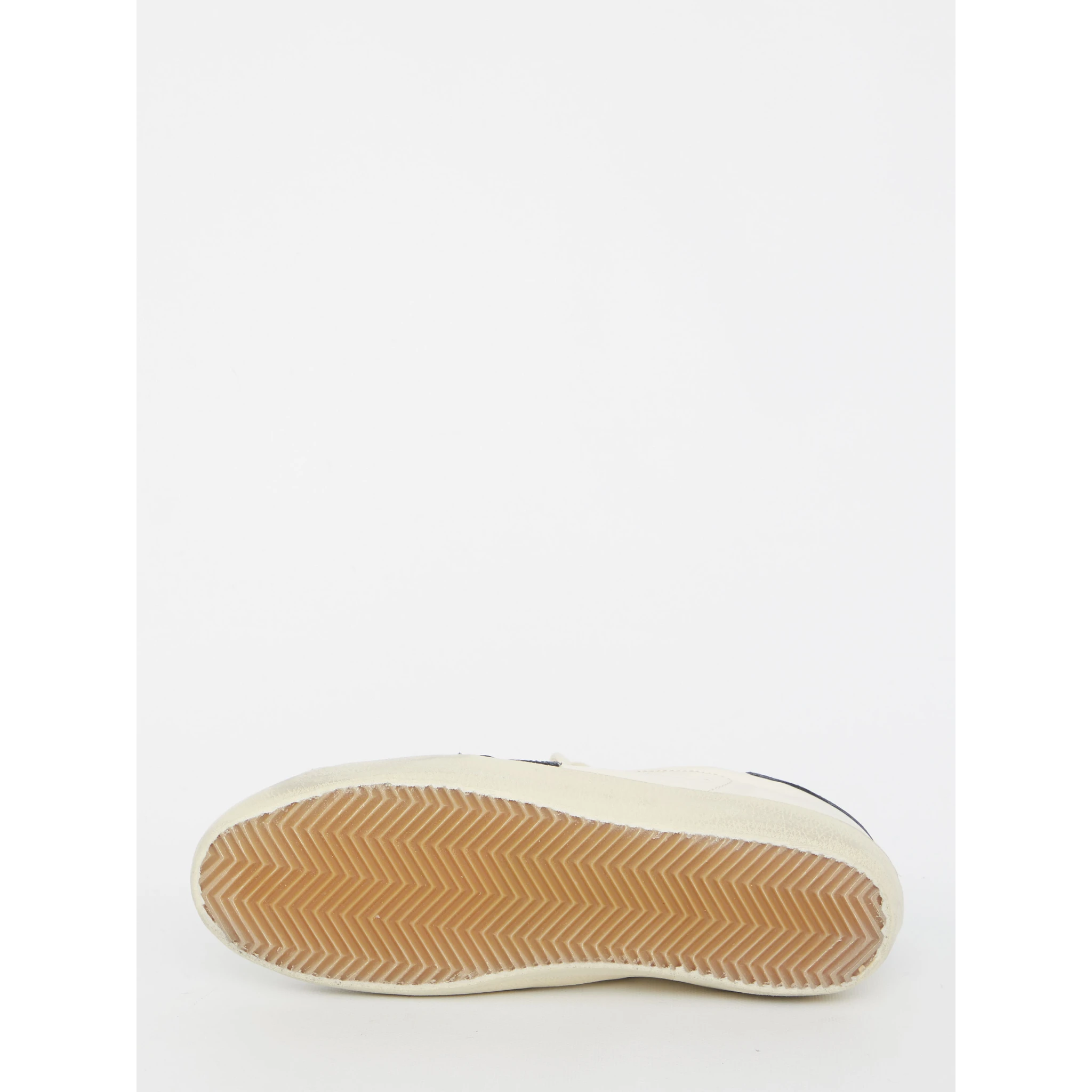 Superstar Sneakers In Beige Leather In White