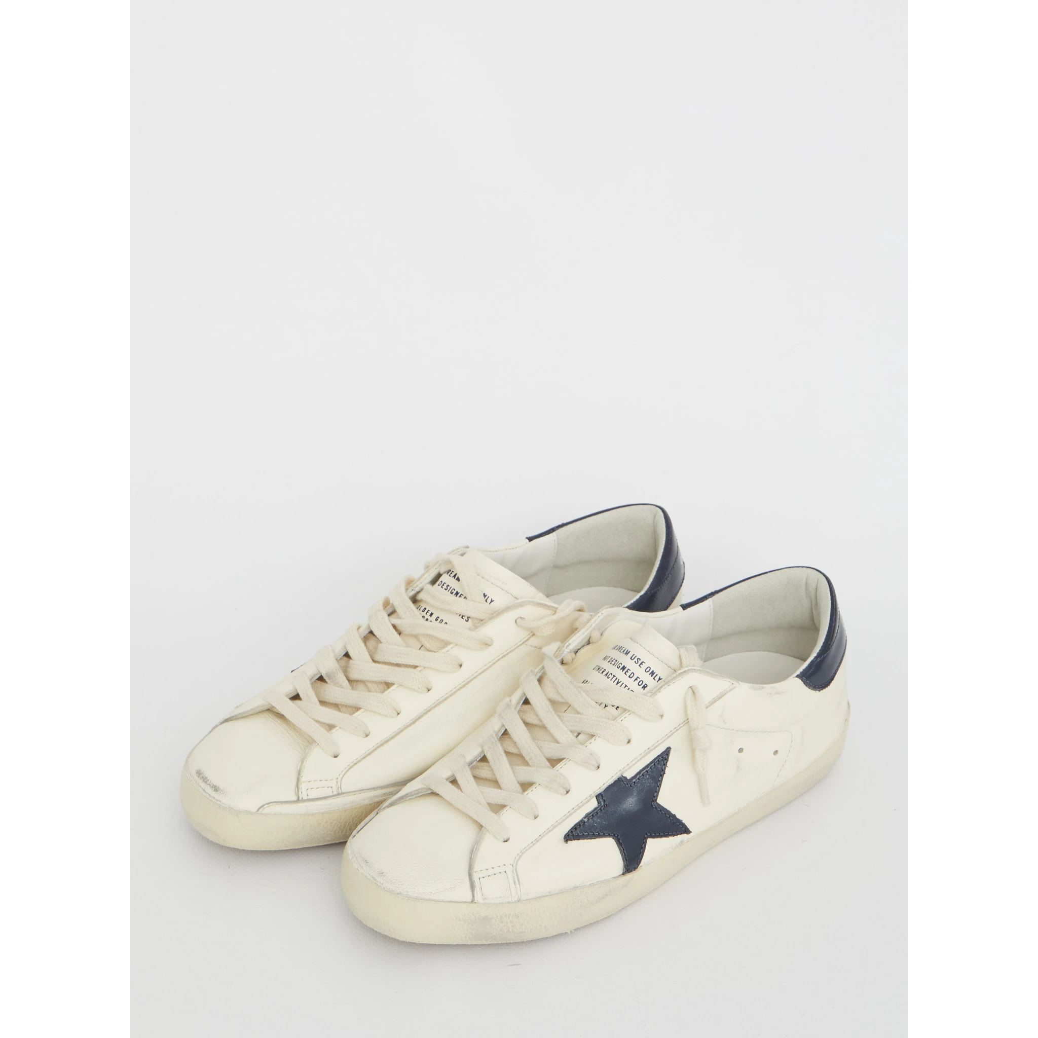 Superstar Sneakers In Beige Leather In White