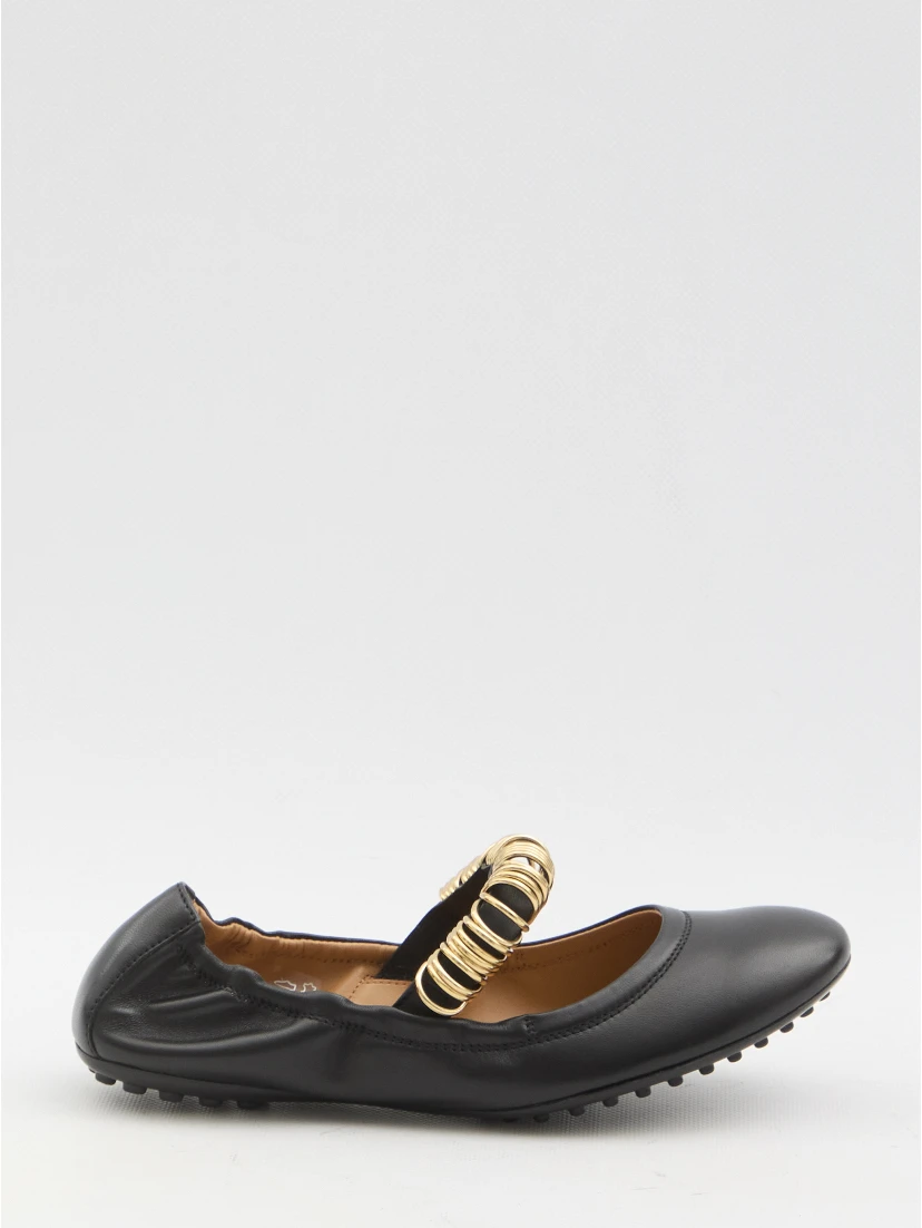 Ballet flats with eyelets
