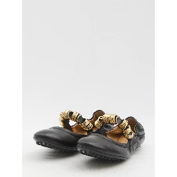 Ballet flats with eyelets