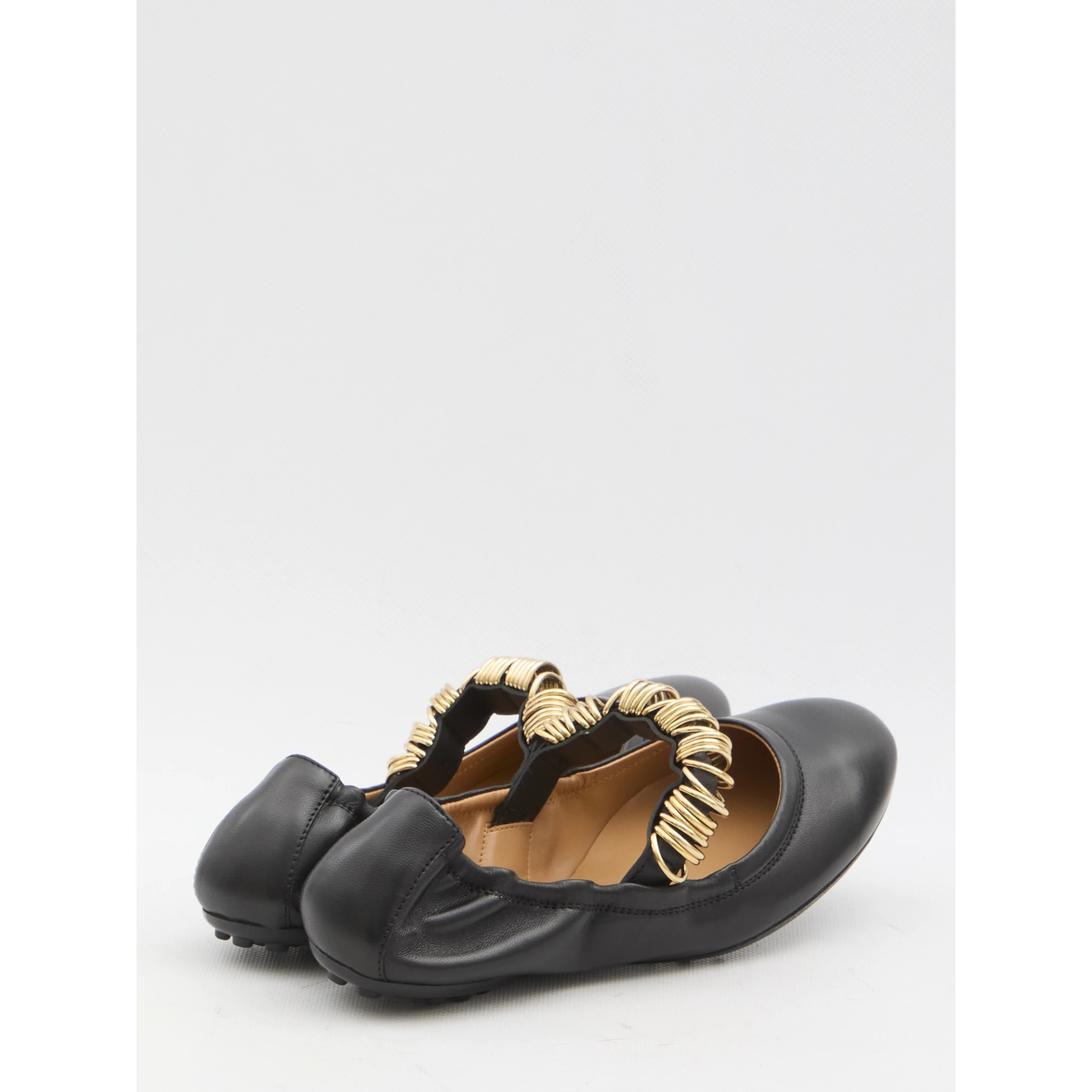 Ballet flats with eyelets