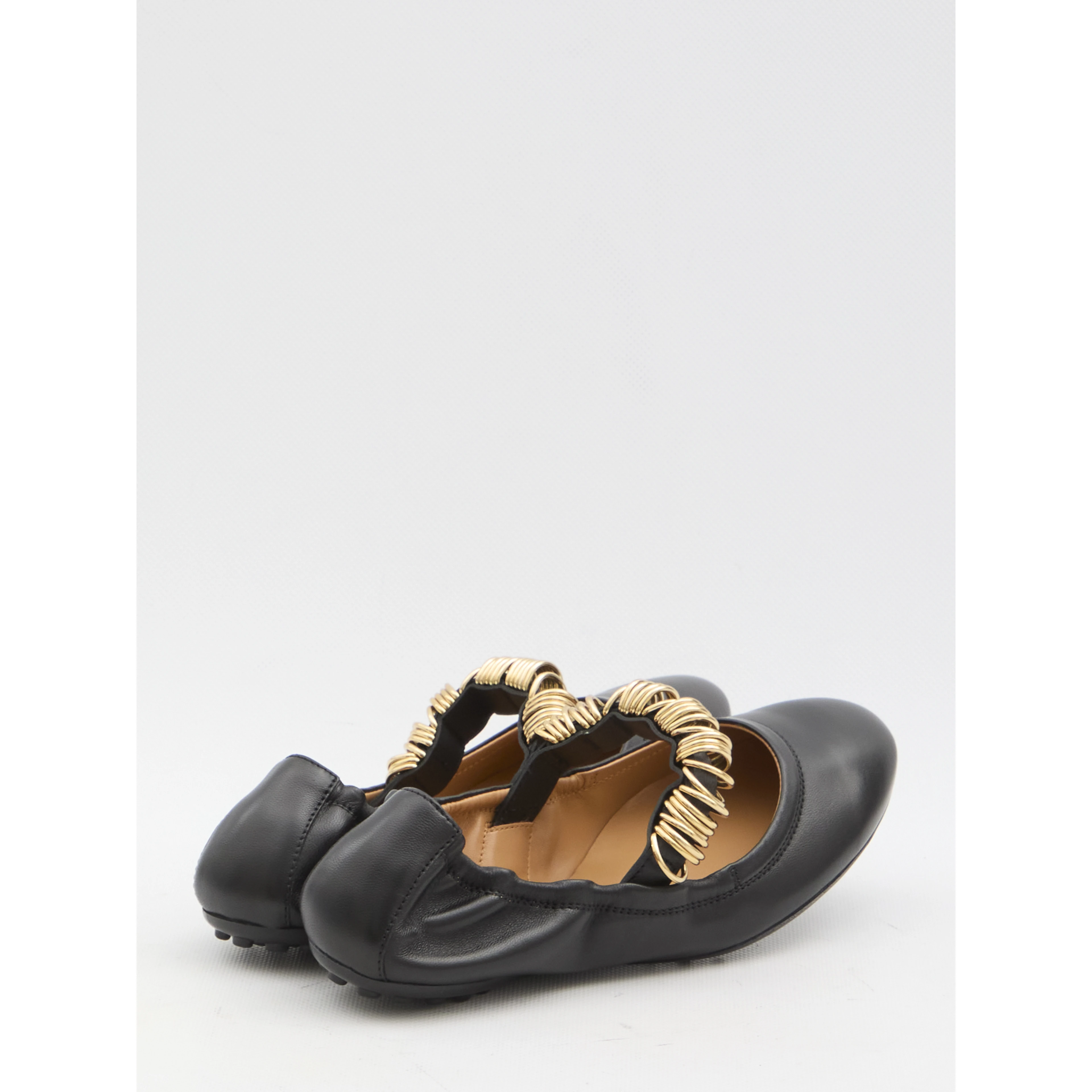 Ballet flats with eyelets