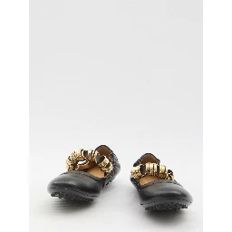 Ballet flats with eyelets