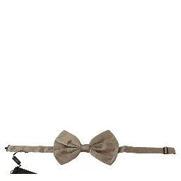 Silver Gray 100% Silk Adjustable Neck Bow Tie