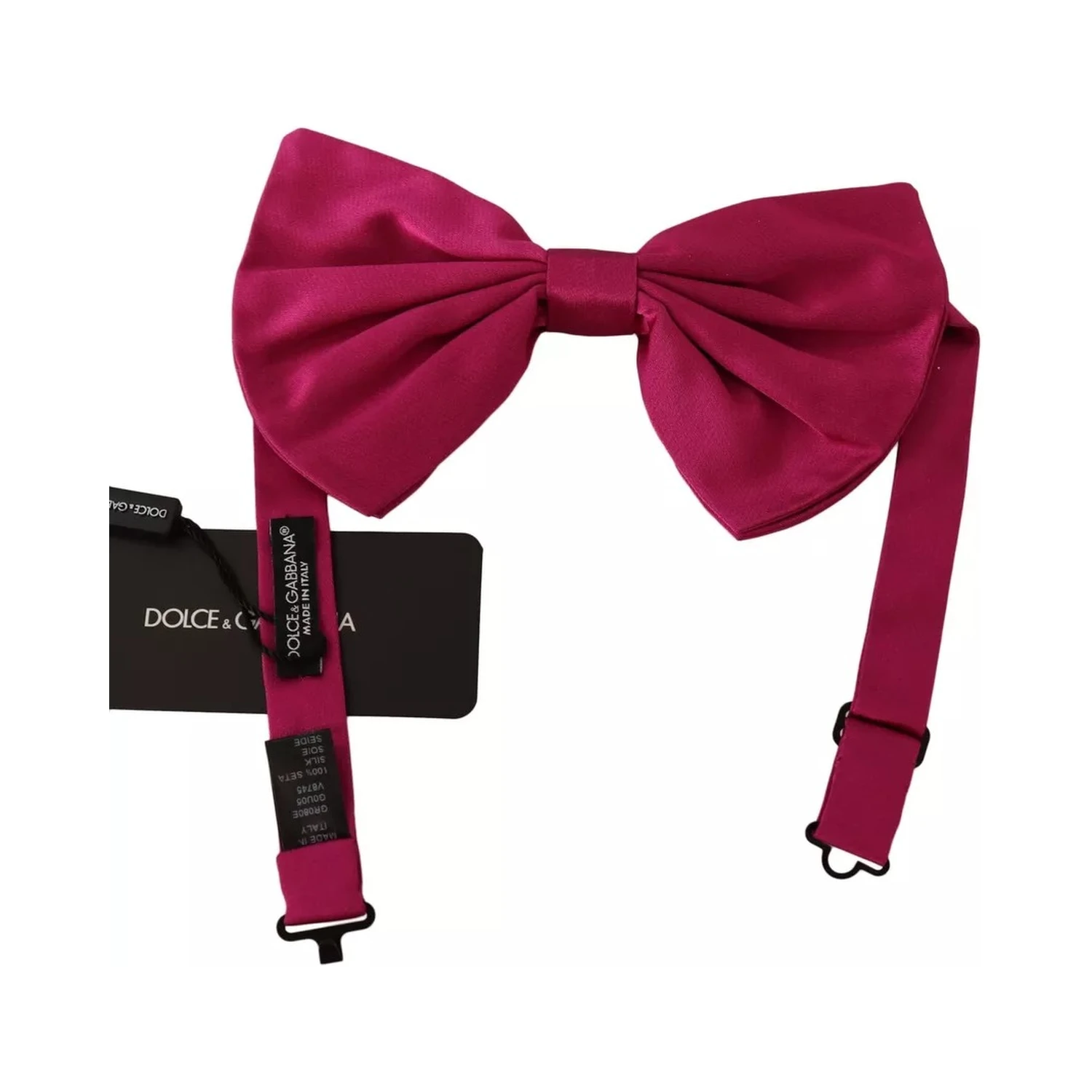 Pink 100% Silk Adjustable Neck Bow Tie Men