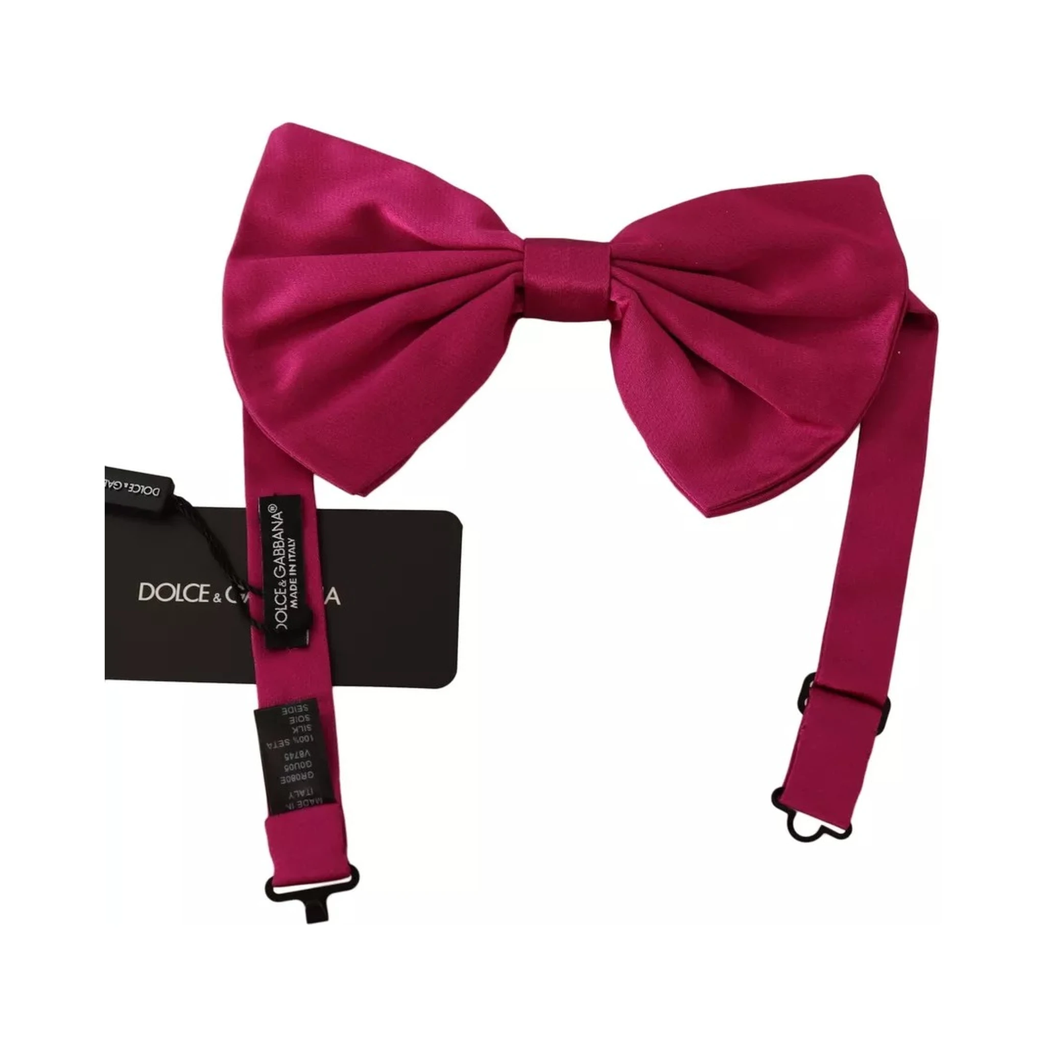 Pink 100% Silk Adjustable Neck Bow Tie Men