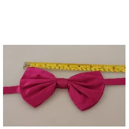 Pink 100% Silk Adjustable Neck Bow Tie Men