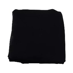 Black Solid Silk Wool Fringe Wrap Scarf