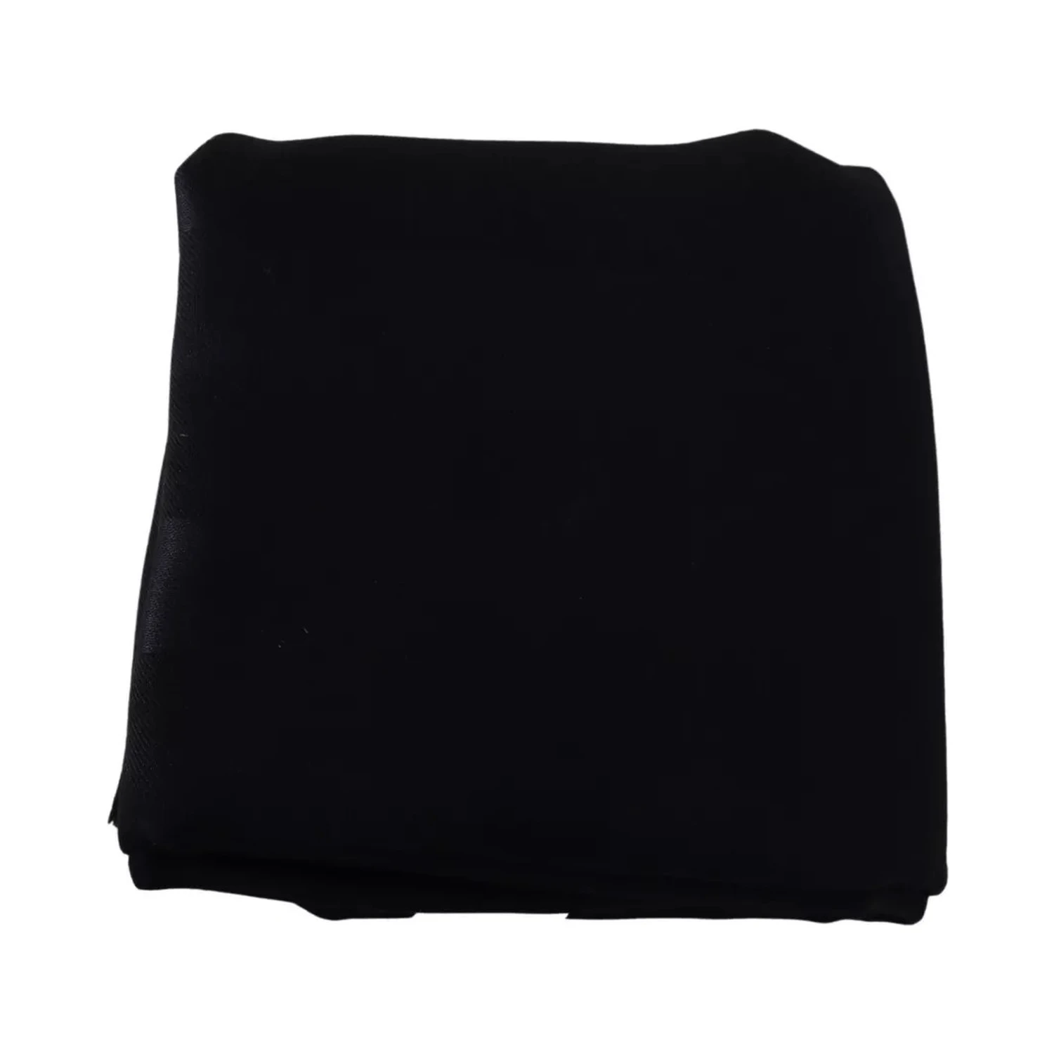 Black Solid Silk Wool Fringe Wrap Scarf