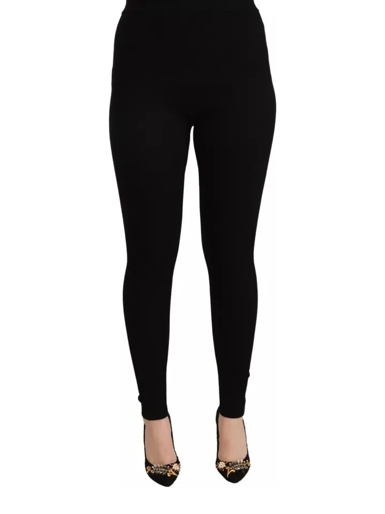 Black High Waist Stretch Pants Tights