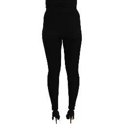 Black High Waist Stretch Pants Tights