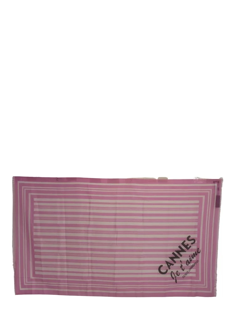 Pink White Striped Cannes Wrap Shawl Scarf alternative