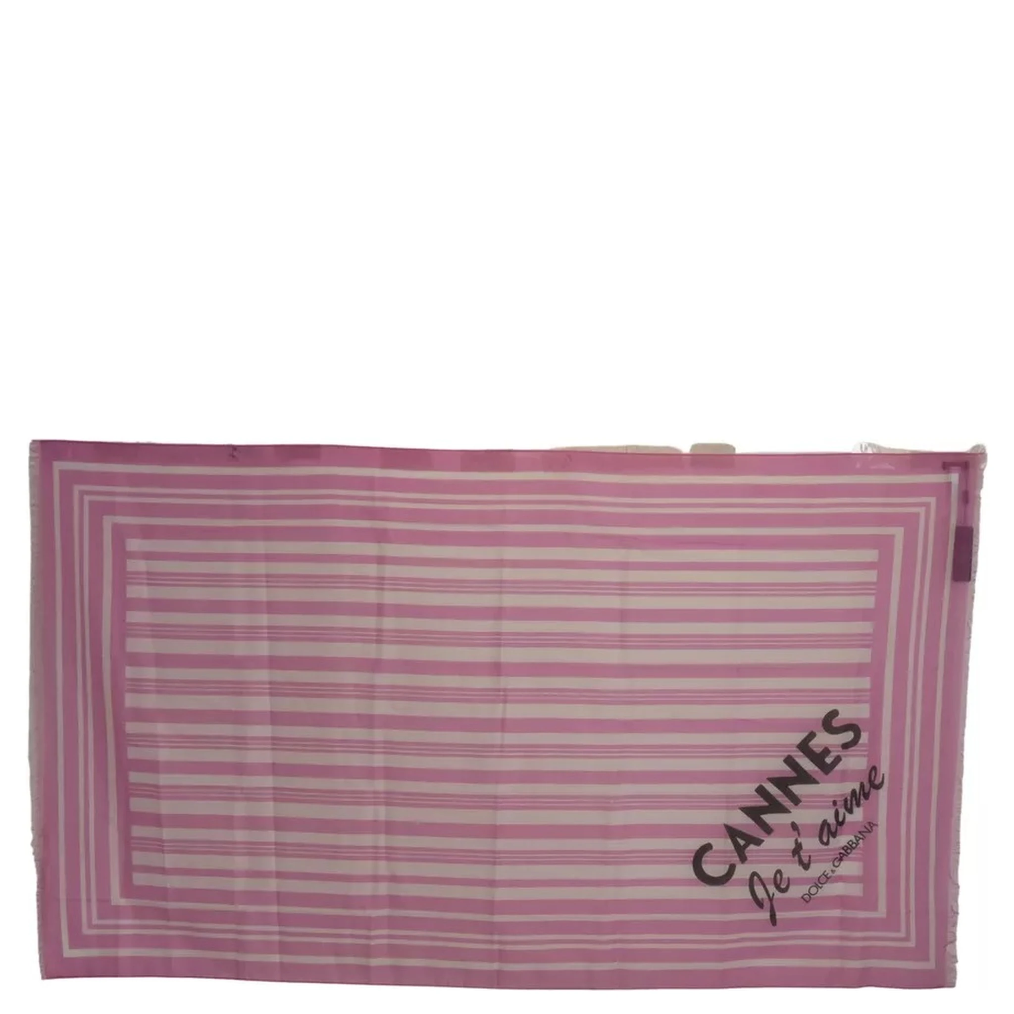Pink White Striped Cannes Wrap Shawl Scarf