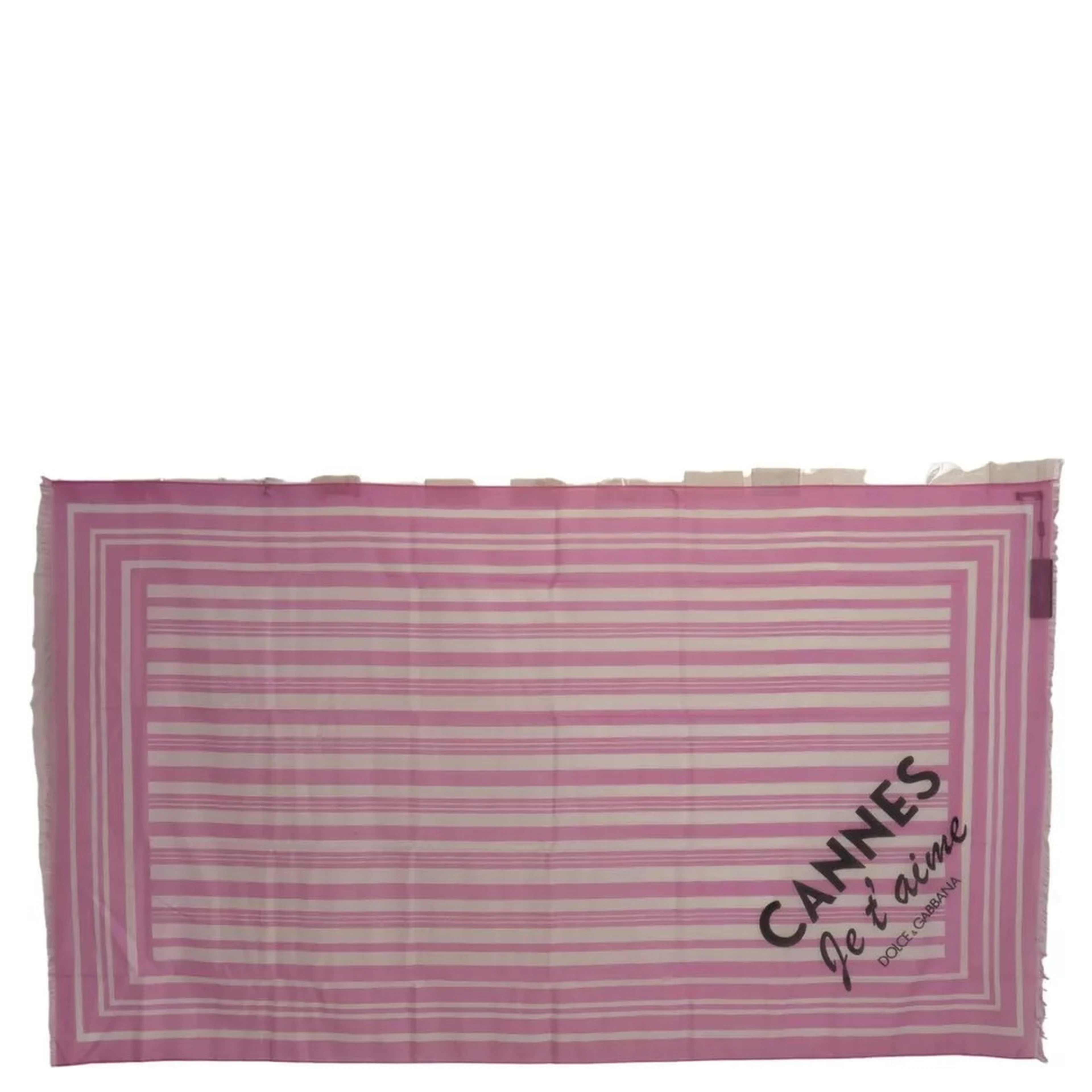 Pink White Striped Cotton Wrap Shawl Scarf
