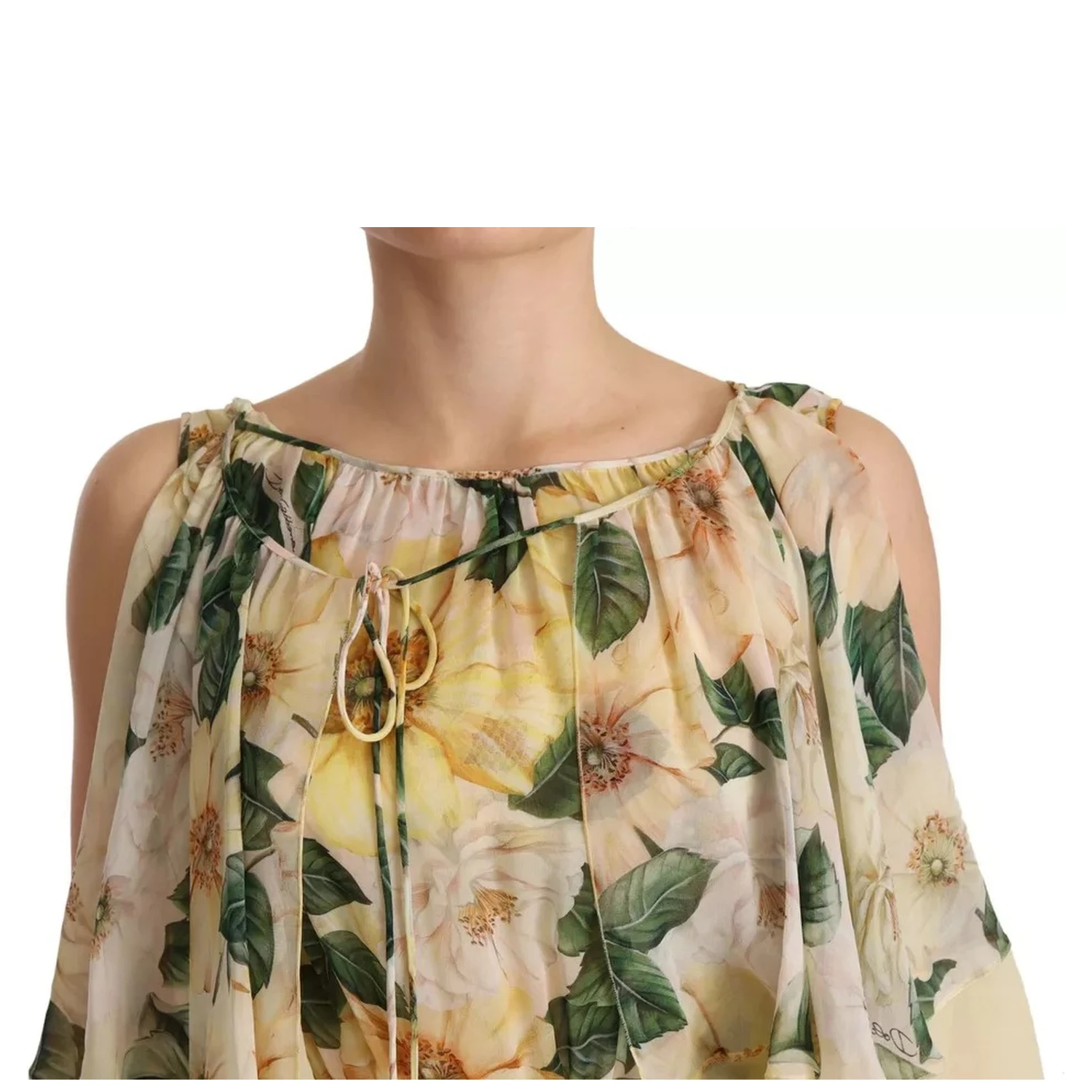 Multicolor Silk Floral Print Long Maxi Dress