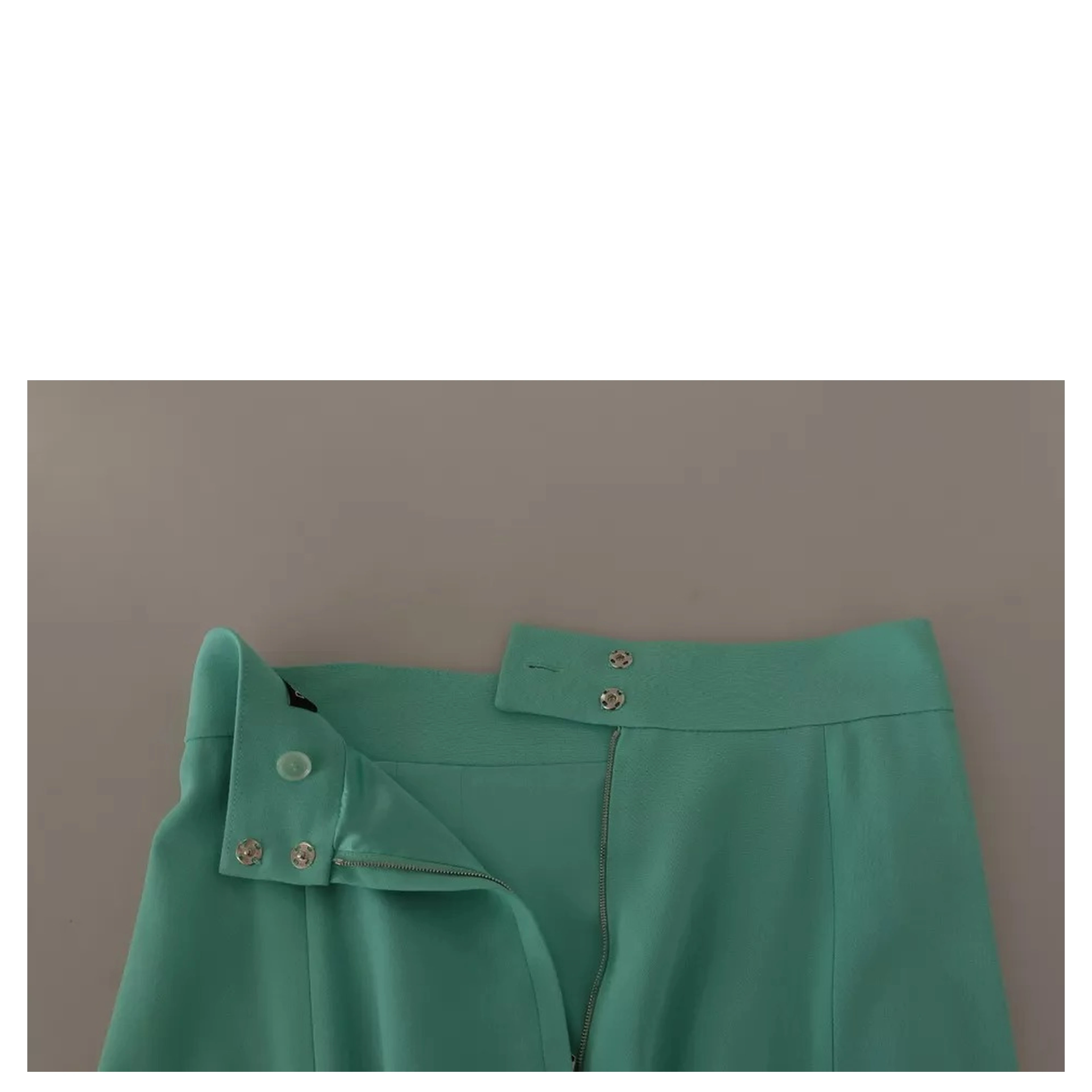 Mint Green Viscose Pencil Cut Midi Skirt