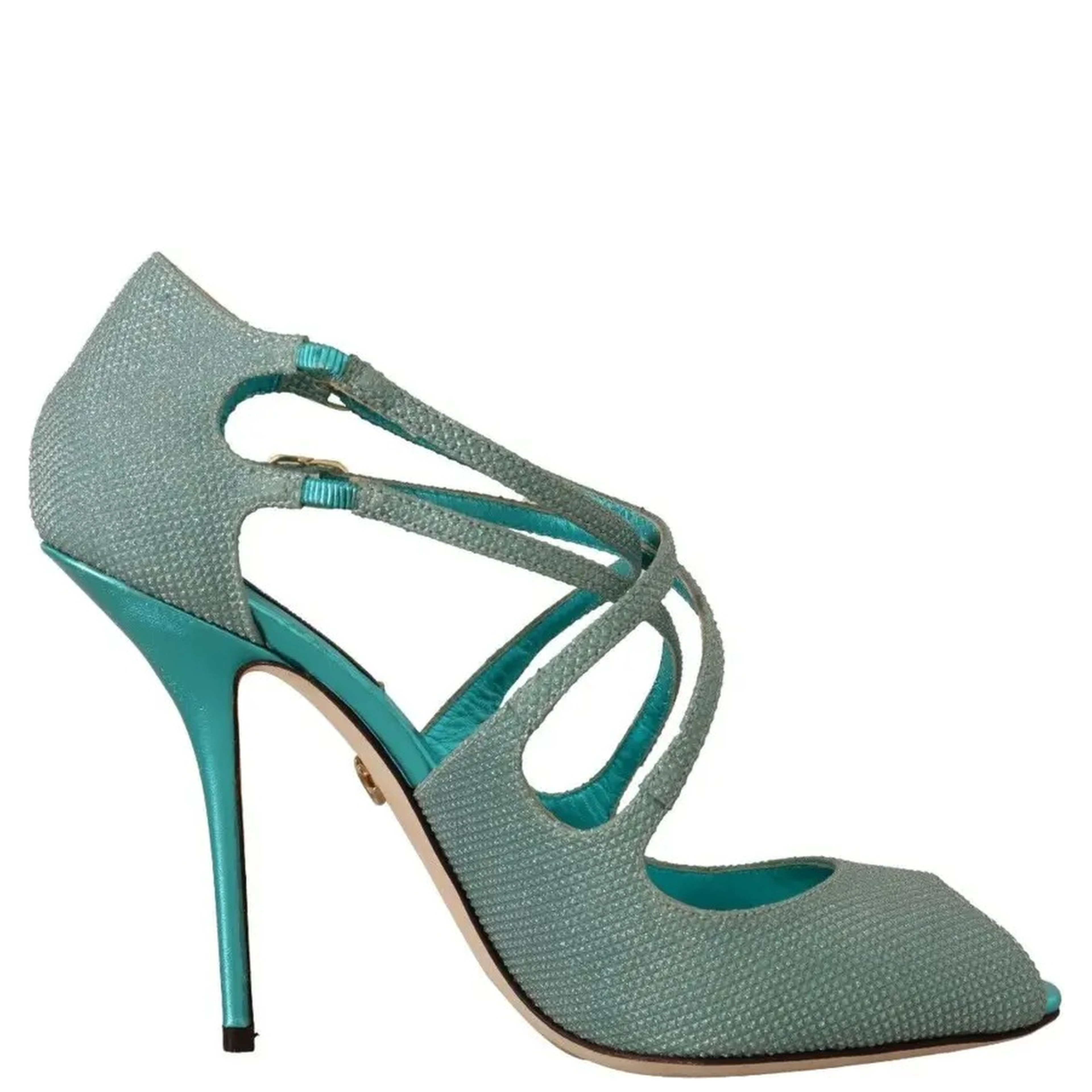 Blue Glittered Strappy Heels Sandals Shoes