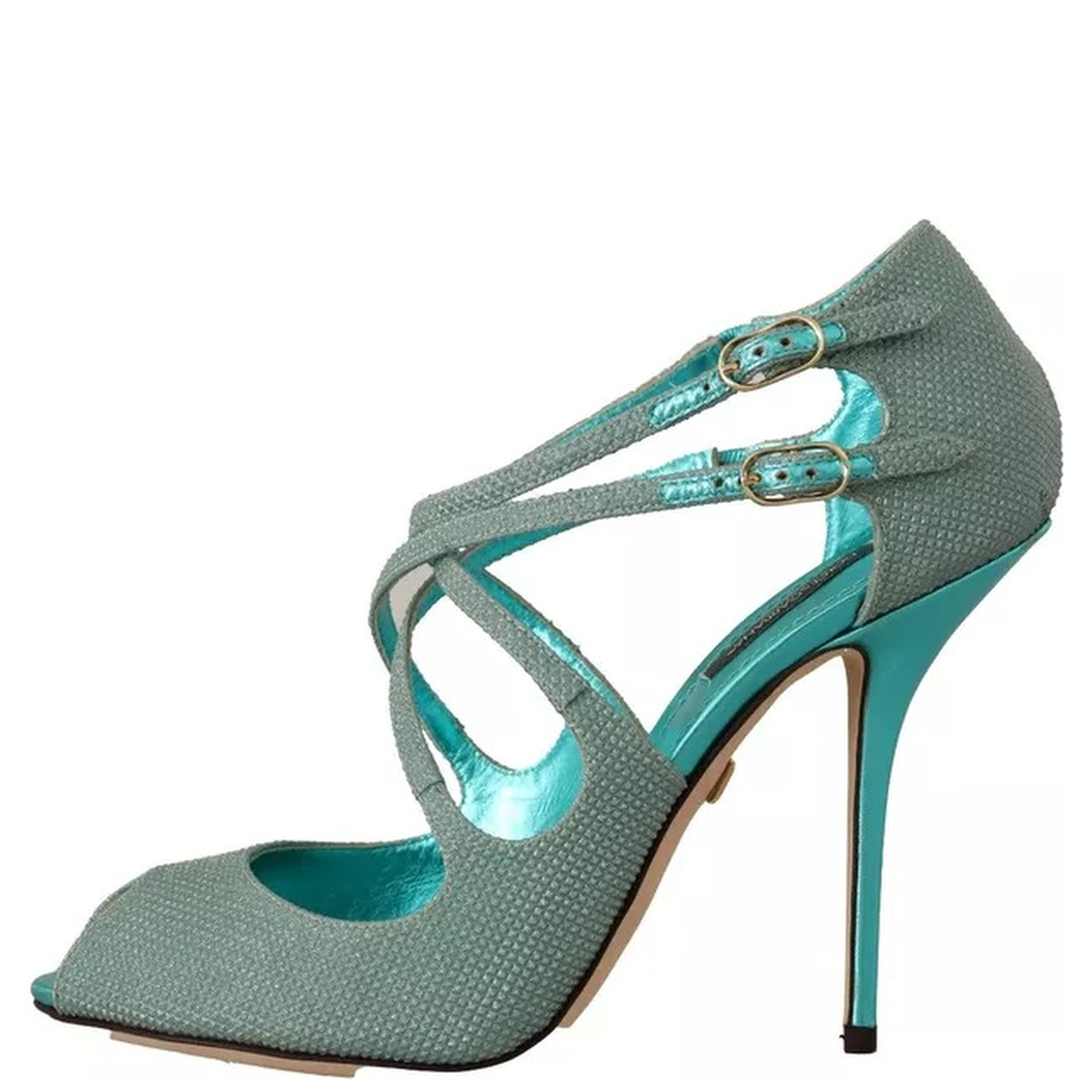 Blue Glittered Strappy Heels Sandals Shoes