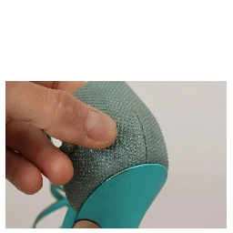 Blue Glittered Strappy Heels Sandals Shoes
