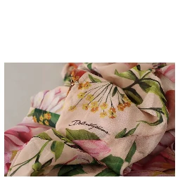 Pink A-line Sheath Floral Pussy Bow Long Dress