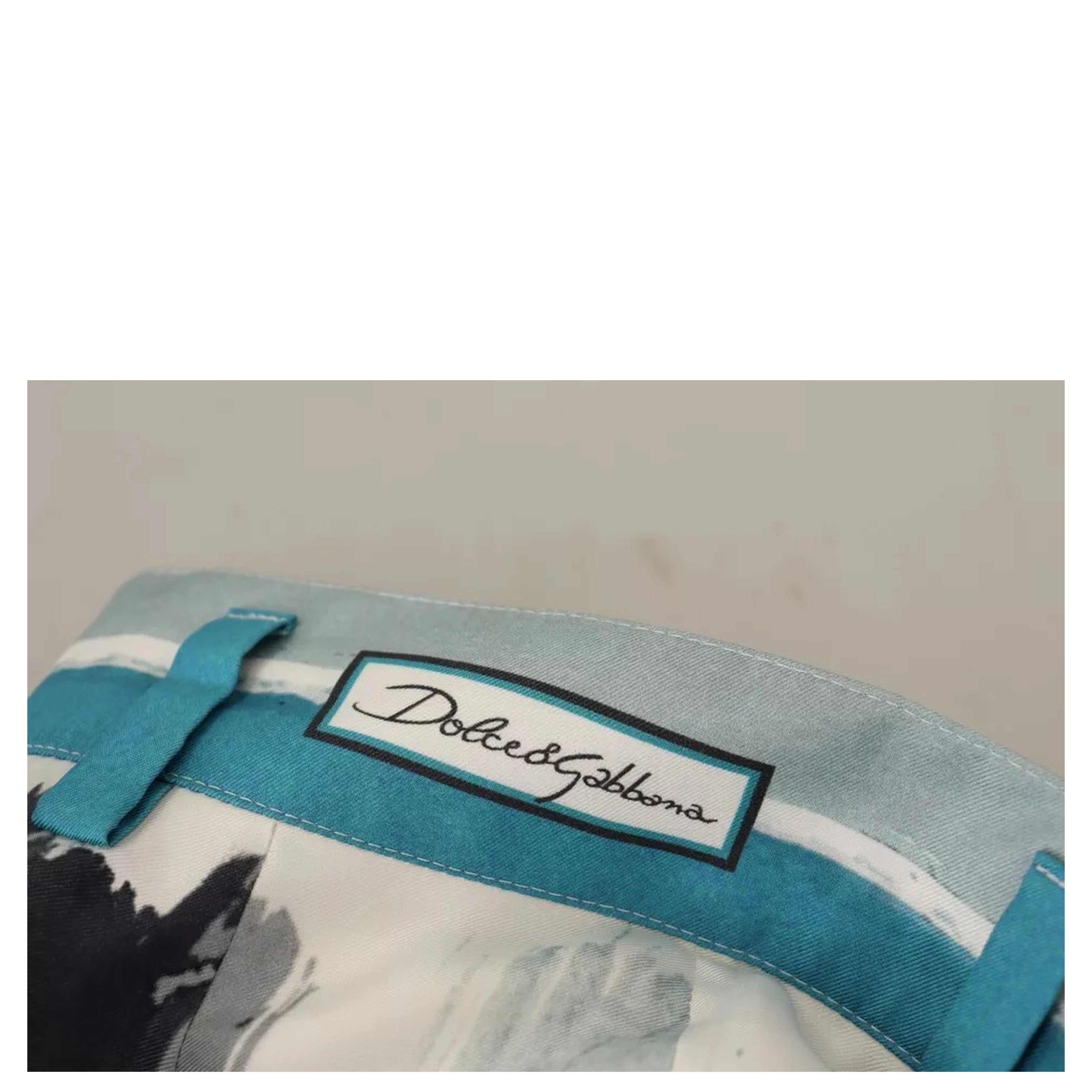 Blue Striped Silk Tapered Pants