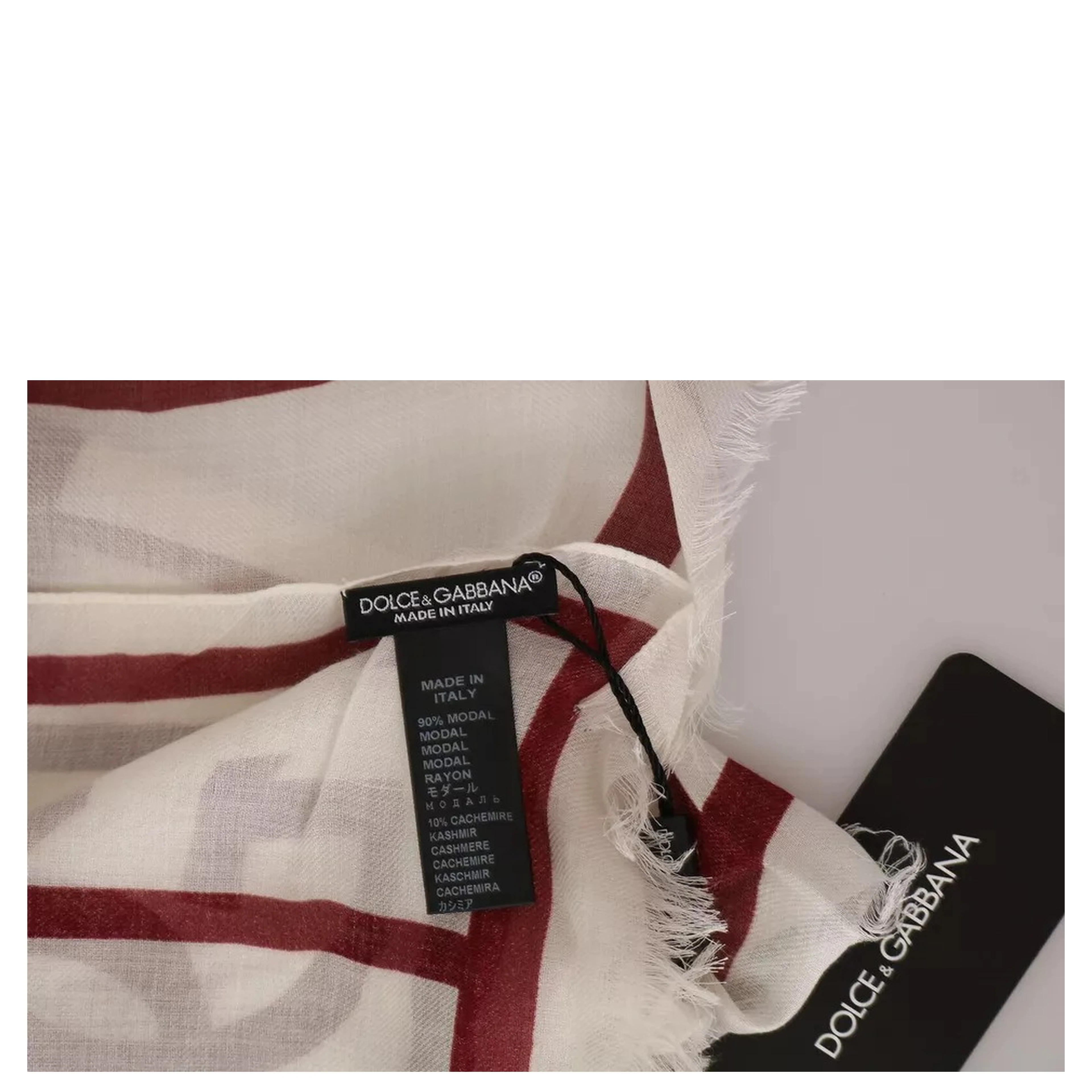 White Red Printed Wrap Shawl Modal Scarf