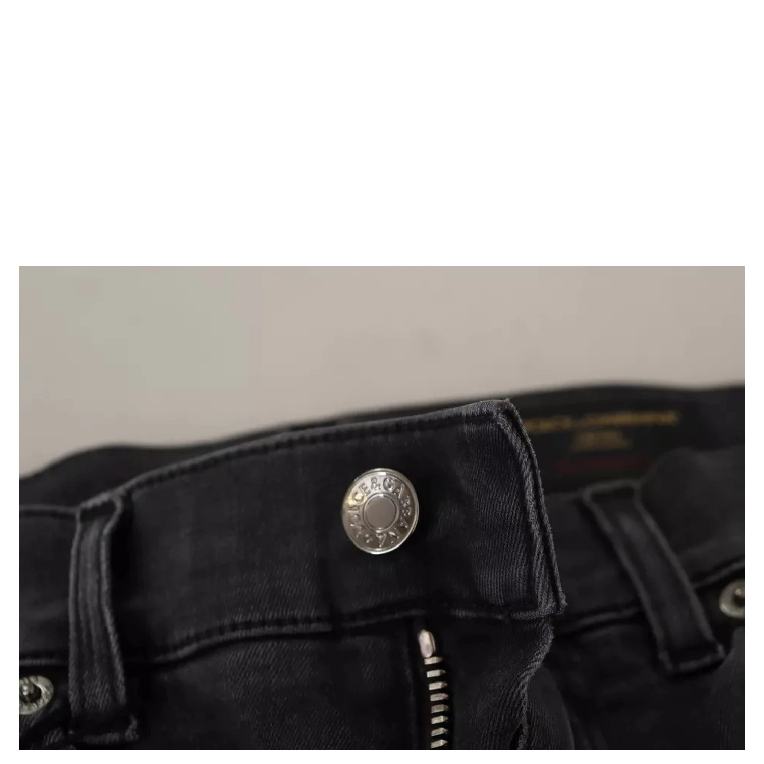 Gray Running Denim Stretch Logo Skinny Jeans