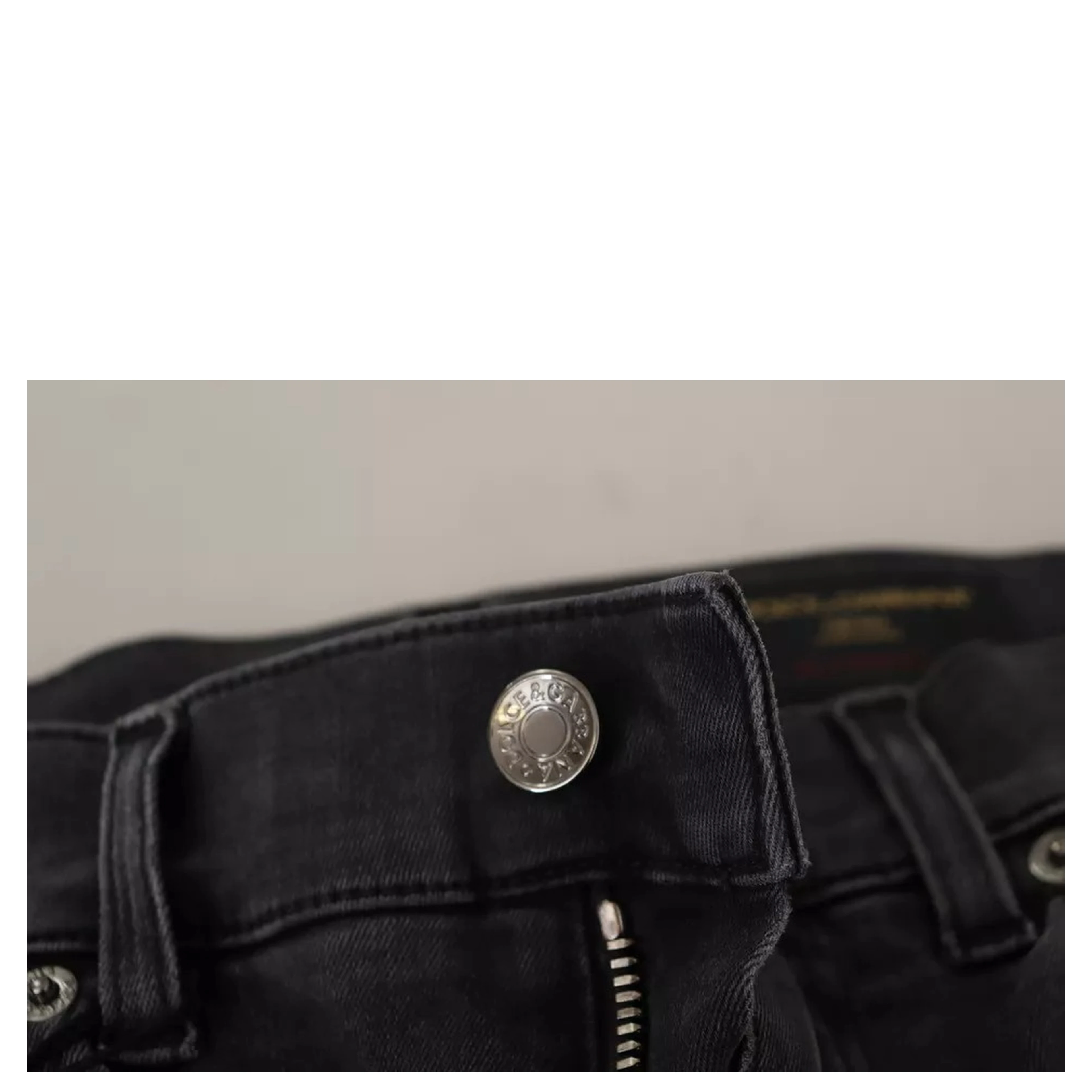 Gray Running Denim Stretch Logo Skinny Jeans