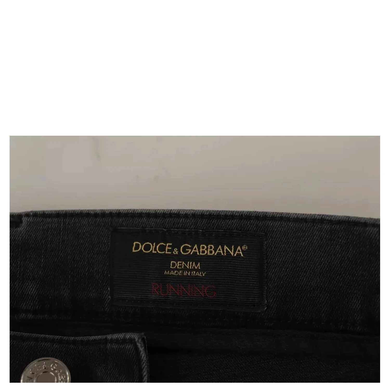 Gray Running Denim Stretch Logo Skinny Jeans