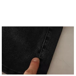 Gray Running Denim Stretch Logo Skinny Jeans