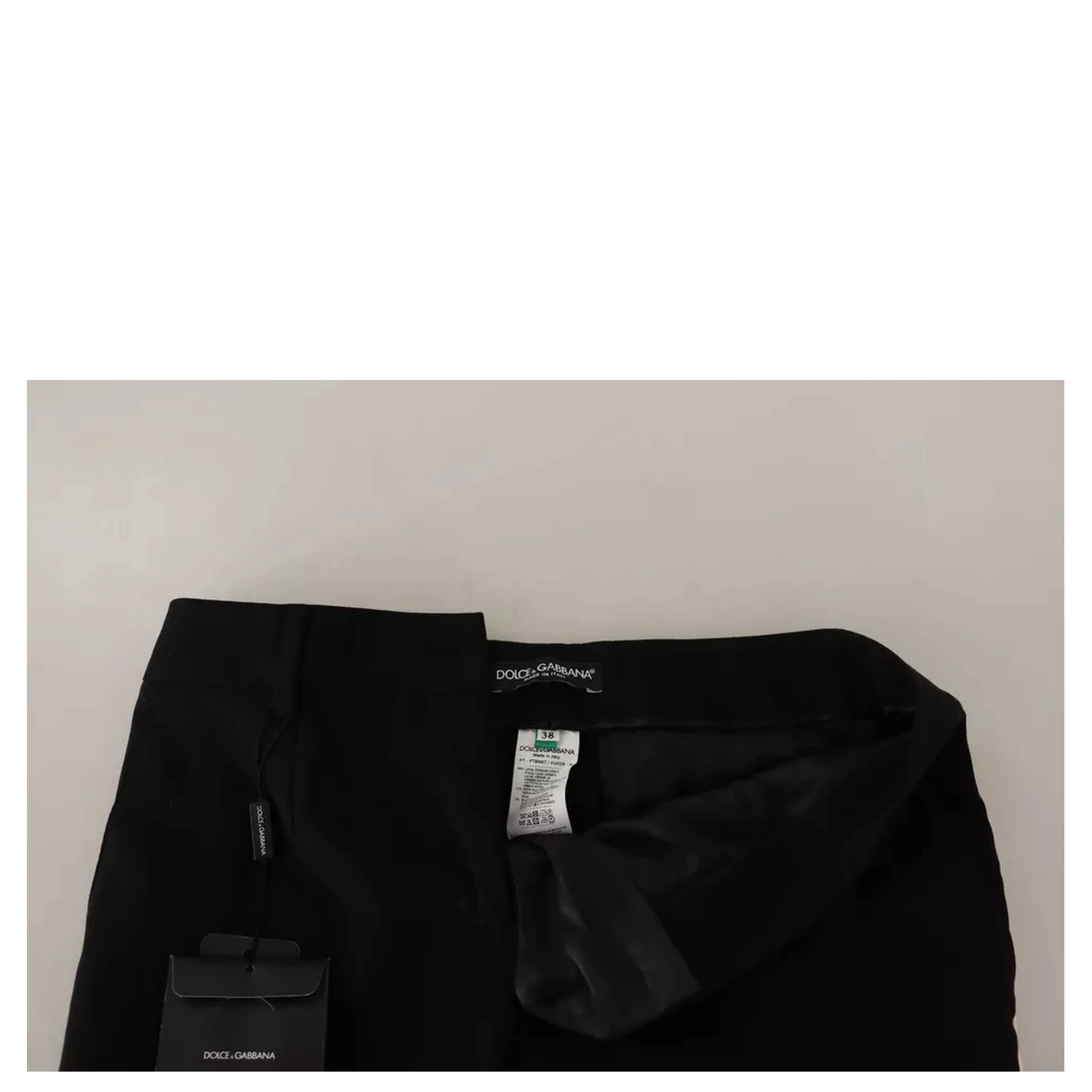 Black White Stripes Wool Tapered Pants