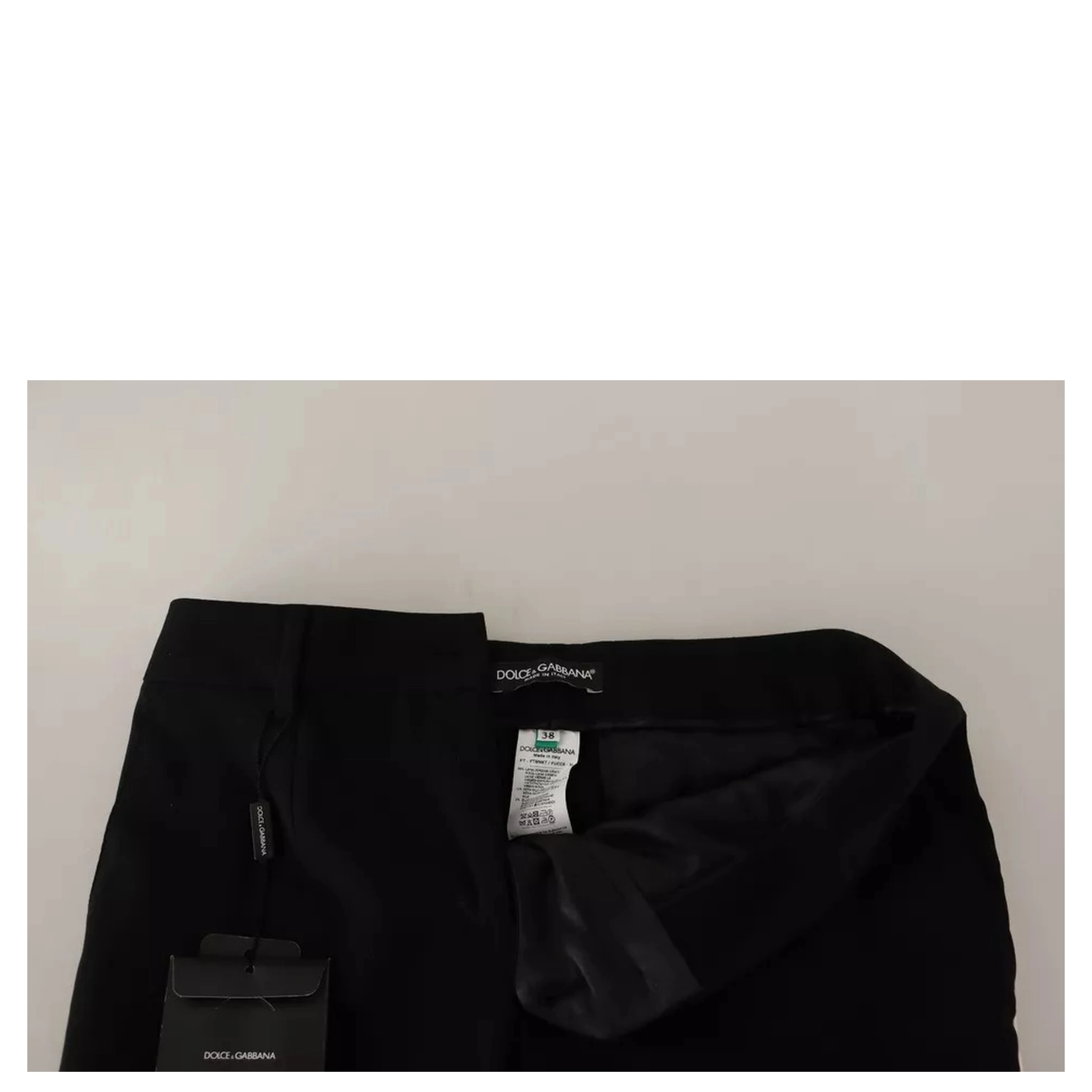 Black White Stripes Wool Tapered Pants