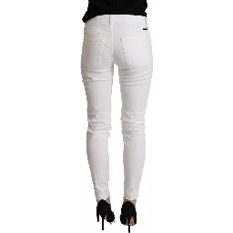 White Cotton Denim Pretty Slim Fit Jeans
