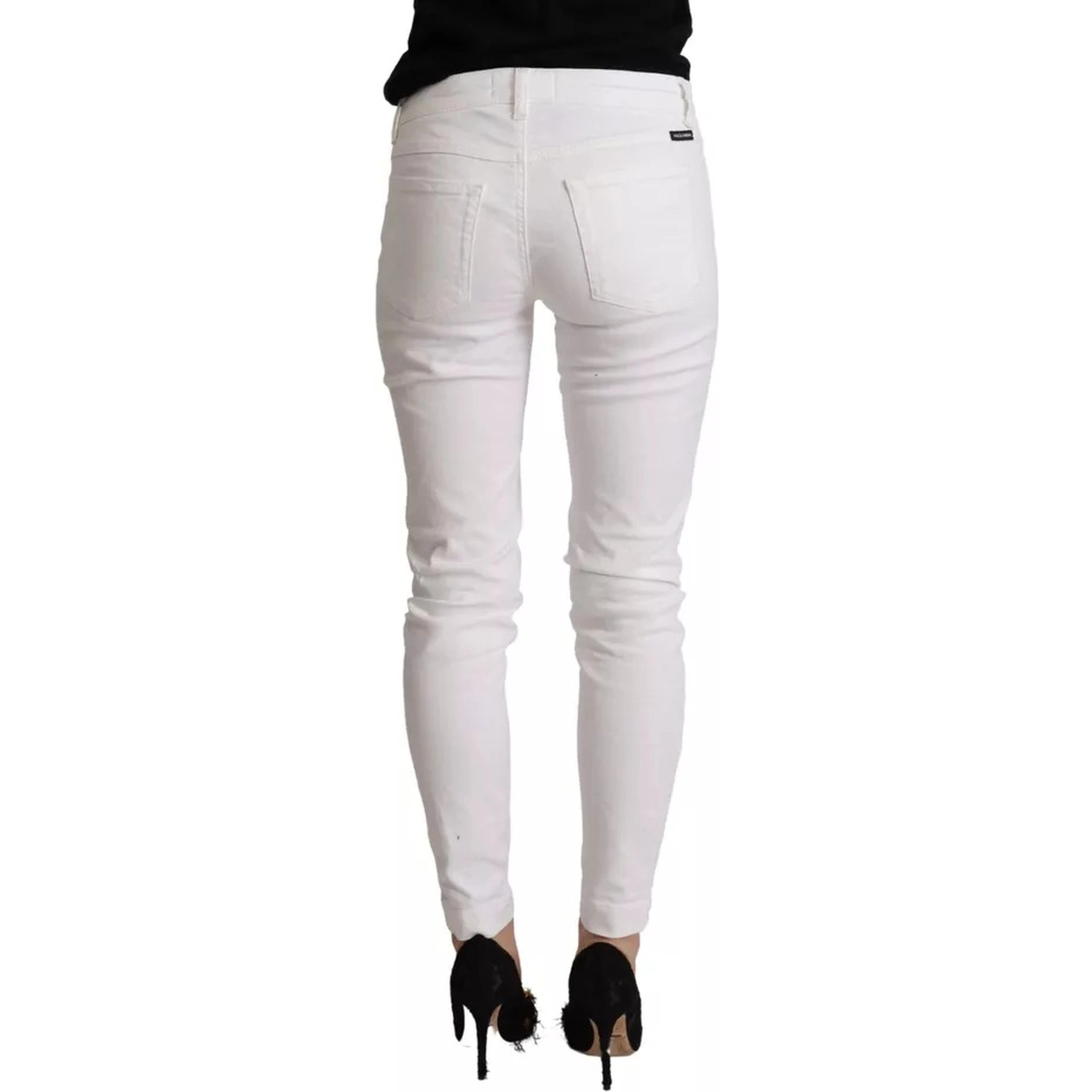 White Cotton Denim Pretty Slim Fit Jeans