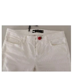White Cotton Denim Pretty Slim Fit Jeans
