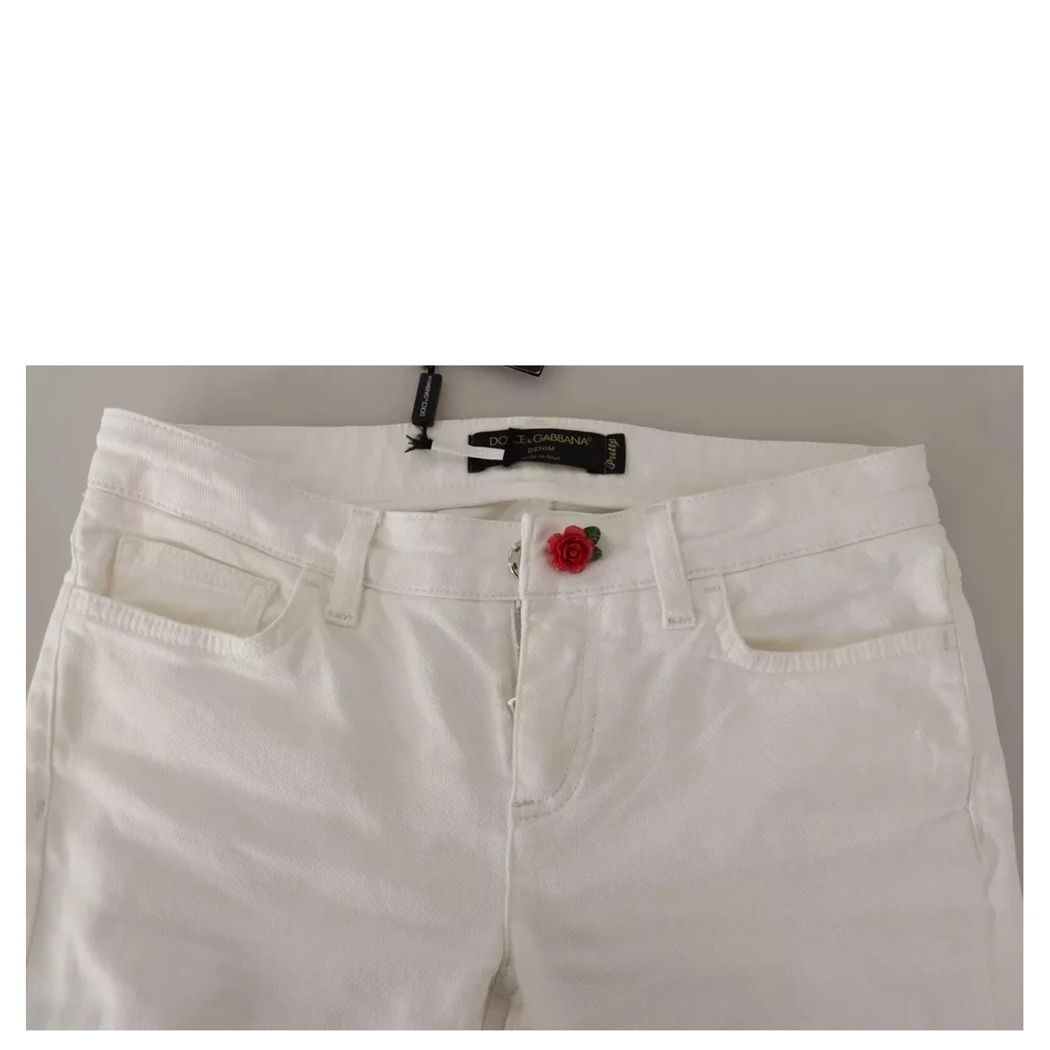 White Cotton Denim Pretty Slim Fit Jeans