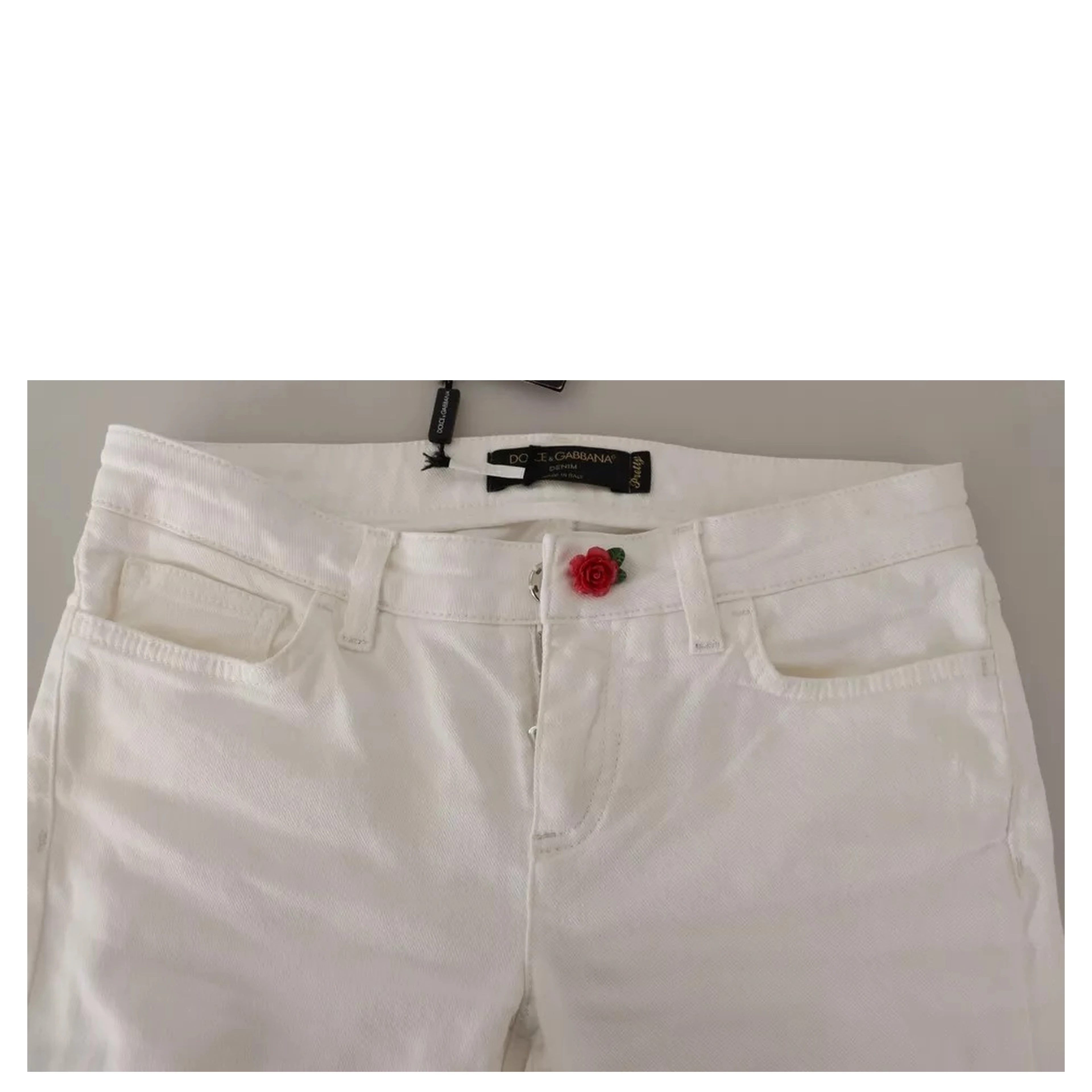 White Cotton Denim Pretty Slim Fit Jeans