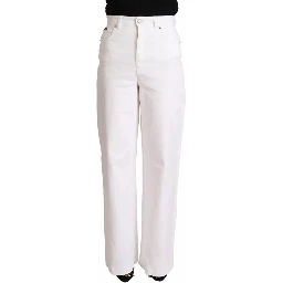 White MONICA Boot Cut Cotton Denim Jeans