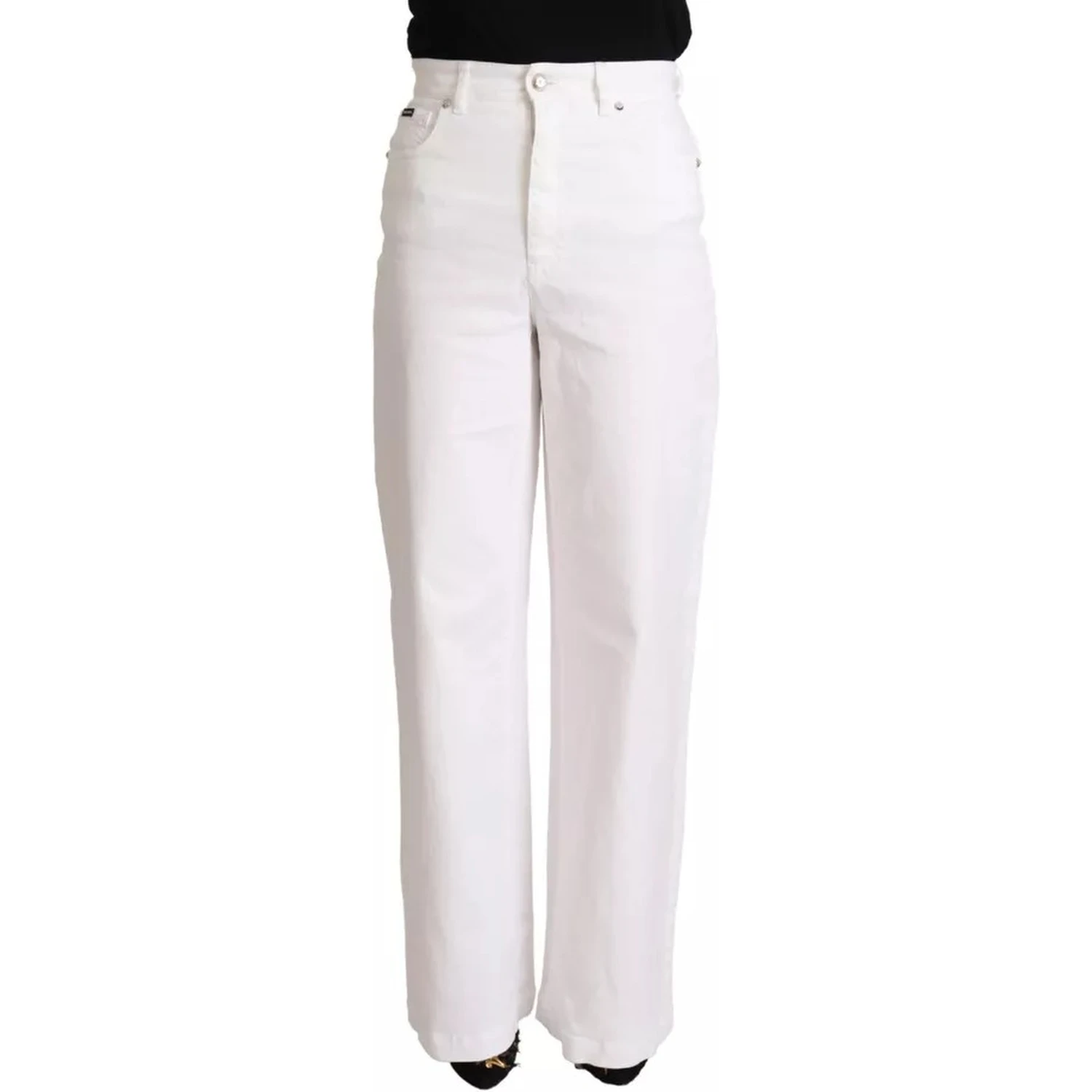 White MONICA Boot Cut Cotton Denim Jeans