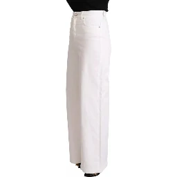 White MONICA Boot Cut Cotton Denim Jeans